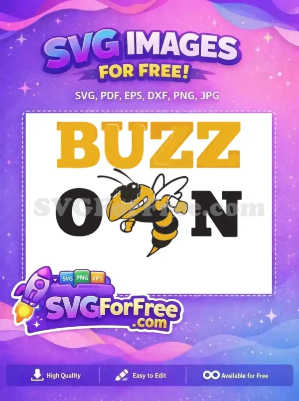 Free Yellowjacket Smiling Free Sports Mascot Buzz On Free SVG