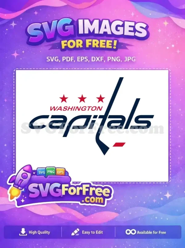 Free Red Stars Free Capitals Hockey Sport Logos Free SVG