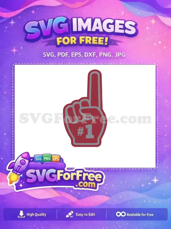 Free Burgundy Foam Finger Free Number One Sport Free SVG 2