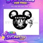 Free Raiders Mickey Free Minnie Cheerleader Sports Logo Free SVG - Instant Download