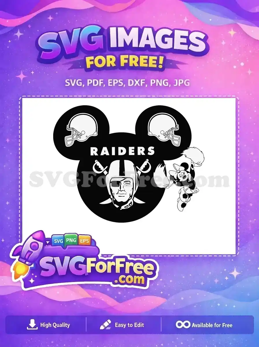Free Raiders Mickey Free Minnie Cheerleader Sports Logo Free SVG