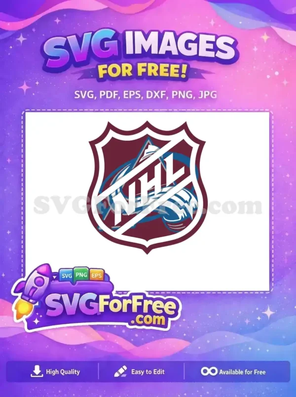 Free Burgundy Shield Free Blue Mountain NHL Free SVG