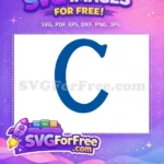 Free Blue Letter C Free Sport Logos Design Free SVG - Instant Download