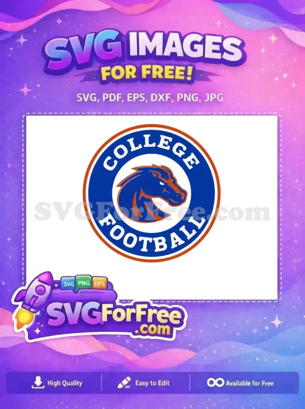 Free Blue Orange Horse Free College Football Logo Free SVG