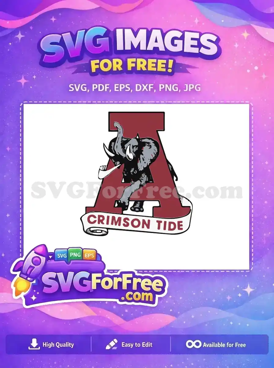 Free Crimson Tide Elephant Mascot Free Sport Logos Free SVG