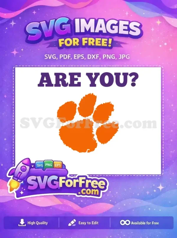 Free Orange Paw Free Clemson Tigers Sport Free SVG