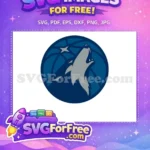 Free Gray Wolf Howling Free Blue Basketball Sport Logos Free SVG - Instant Download