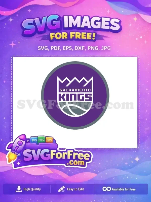 Free Purple Kings Logo Free Basketball Emblem Sacramento Free SVG