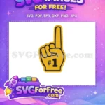 Free Number One Finger Free Yellow Sport Logos Free SVG - Instant Download