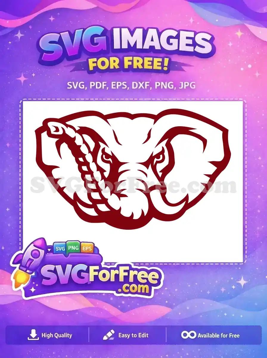 Free Crimson Outline Free Fierce Elephant Sport Free SVG