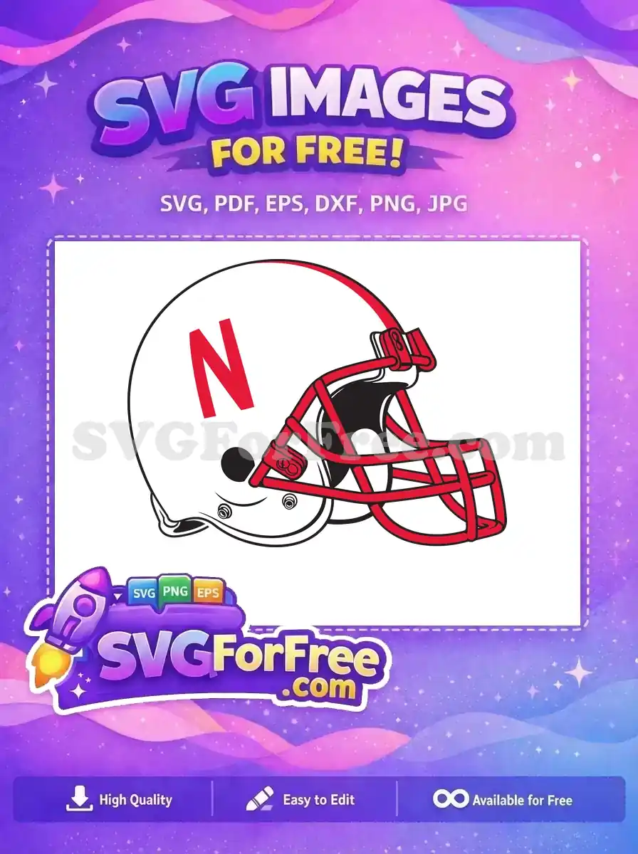Free Nebraska Helmet Free Red Mask NCAA Free SVG