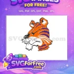 Free Orange Tiger Roar Free Purple Stripes Sport Free SVG - Instant Download