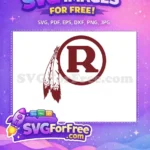 Free Letter R Free Maroon Feathers Sport Logos Free SVG - Instant Download