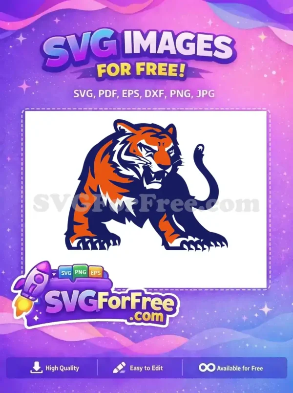Free Orange Fierce Tiger Free Sport Logos Design Free SVG