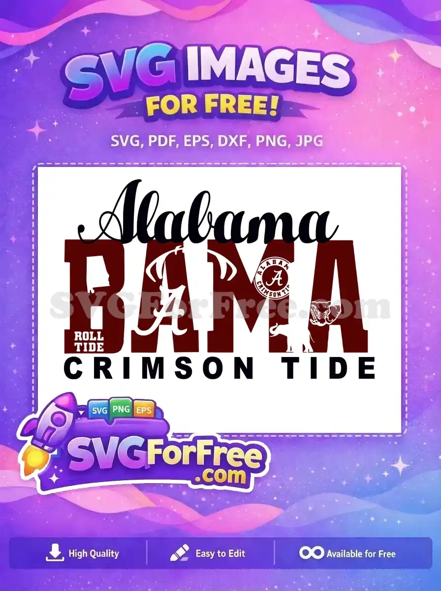 Free Alabama Crimson Tide Free Elephant Logos Sport Free SVG