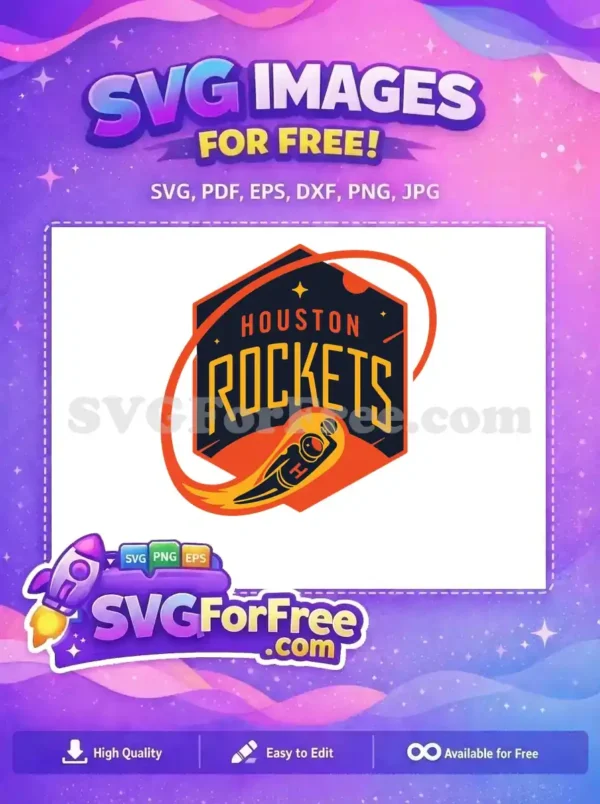 Free Orange Hexagon Free Astronaut Logo Houston Rockets Free SVG