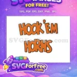 Free Hook Em Horns Free Mascot Sport Logos Free SVG - Instant Download