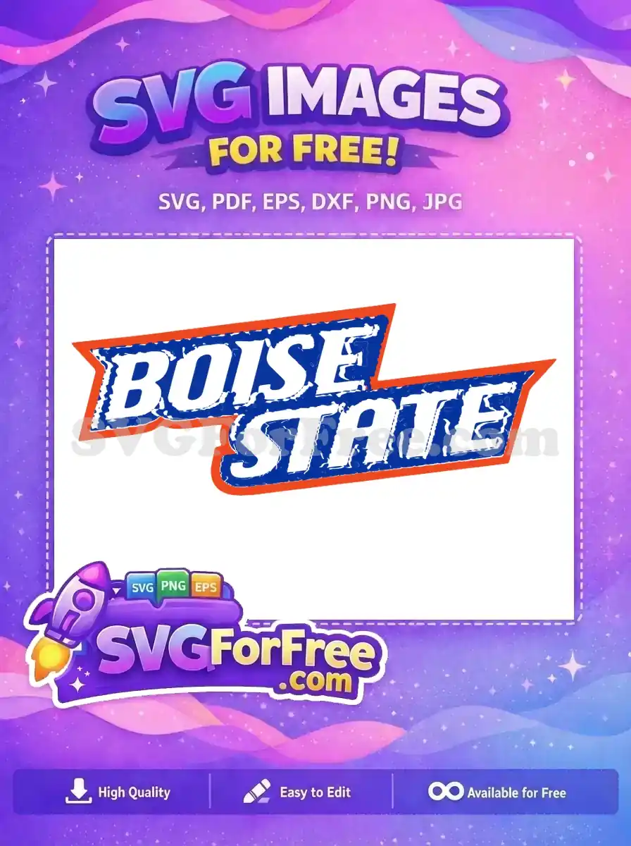 Free Orange Outline Free Blue Boise State Broncos Free SVG