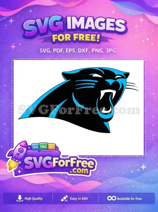 Free Cyan Panther Roaring Free Sport Logos Free SVG
