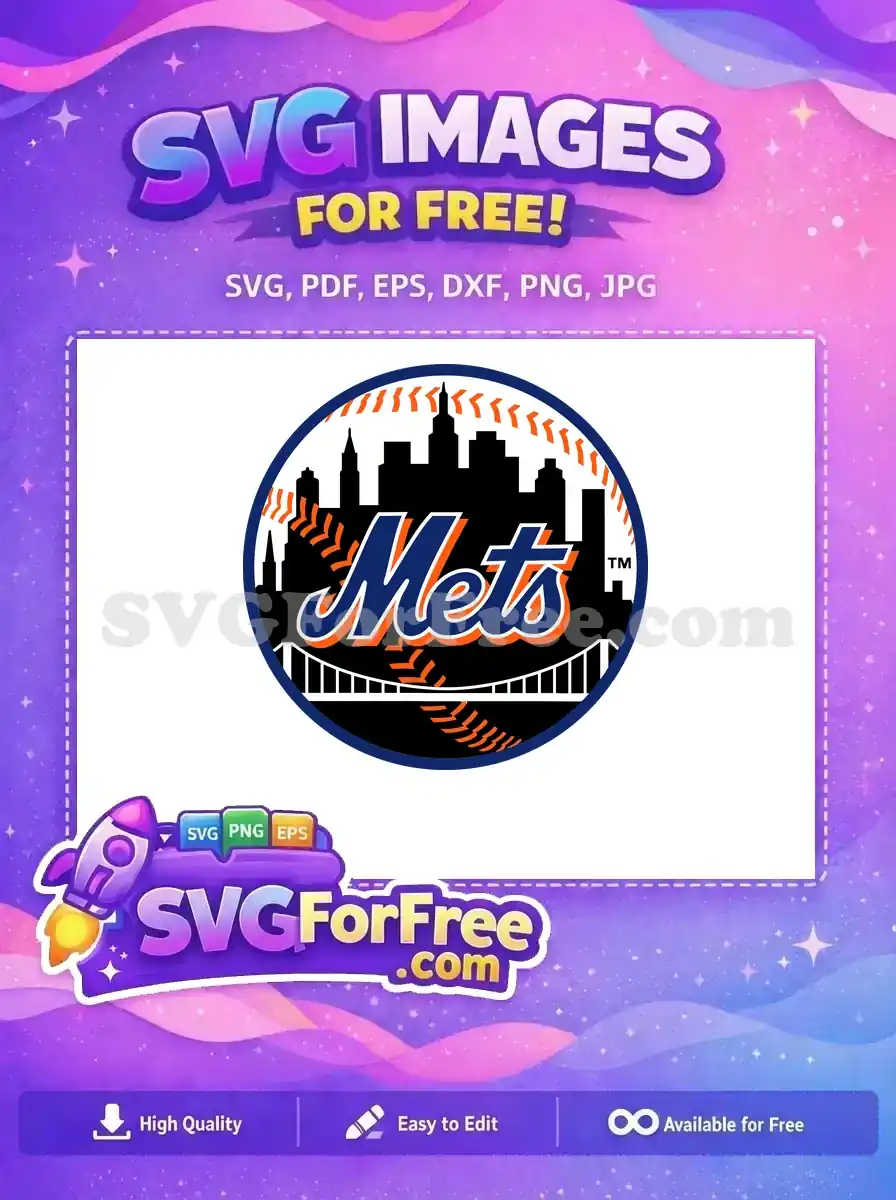 Free Baseball Stitch Free Skyline Mets Logo Free SVG
