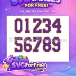 Free Purple Numbers Free Golden Outline Sport Logos Free SVG - Instant Download