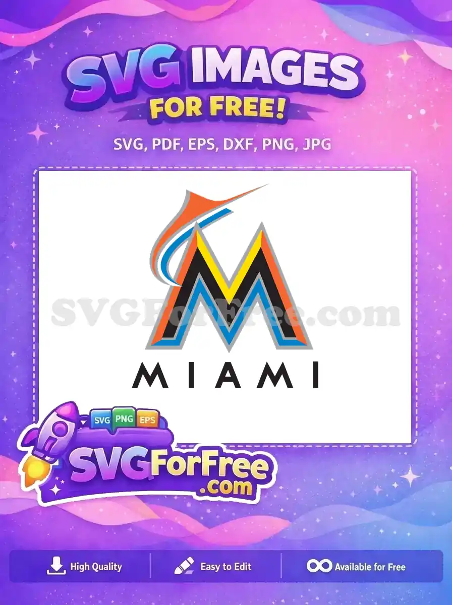 Free Orange Blue Lines Free Miami Marlins Logo Free SVG