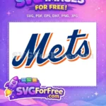 Free Blue Orange Script Free Baseball Mets Free SVG - Instant Download