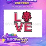 Free Razorback Head Free Love Graphic Arkansas Free SVG - Instant Download