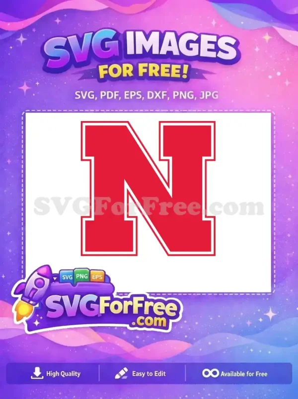 Free Nebraska Cornhuskers Logo Free College Sports Red Free SVG