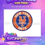 Free Orange Letters Free Blue Circle New York Mets Free SVG - Instant Download