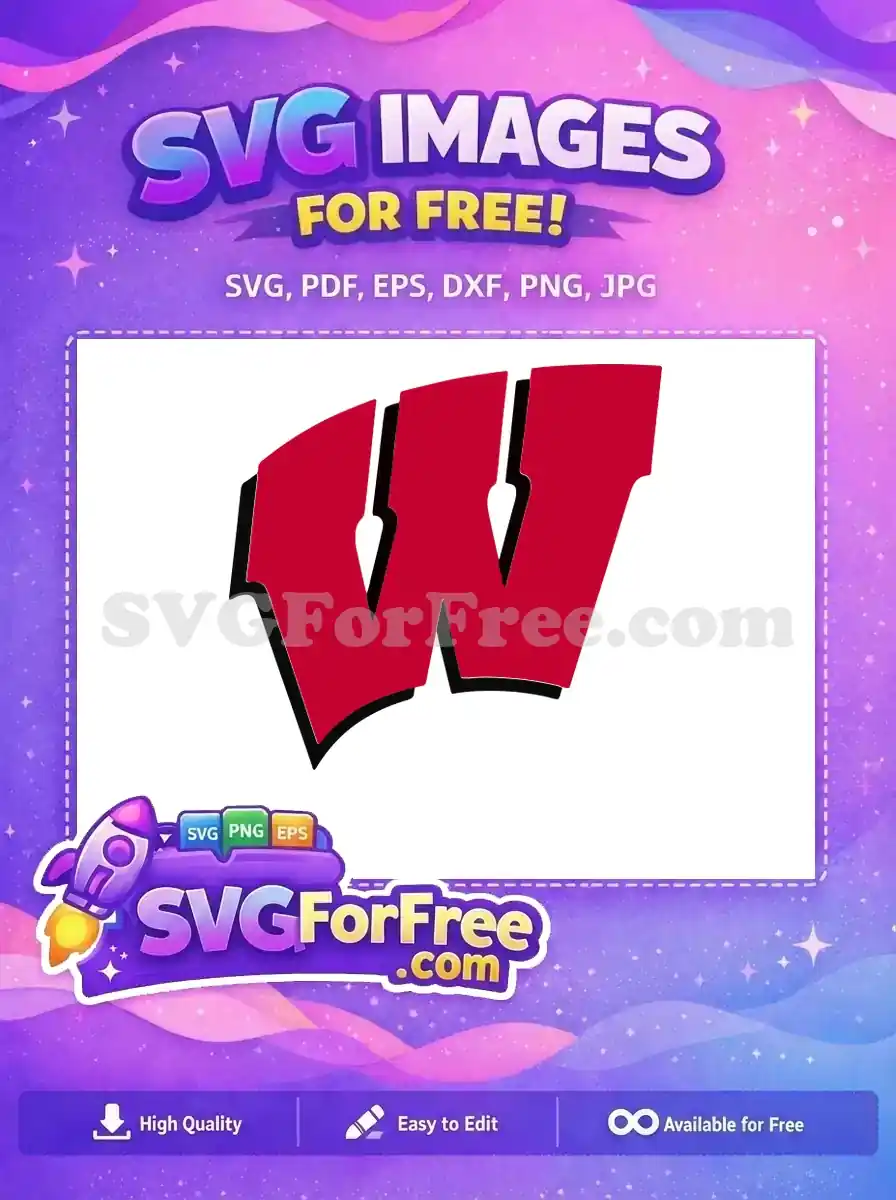 Free Wisconsin Badger Logo Free Mascot Red Sport Free SVG