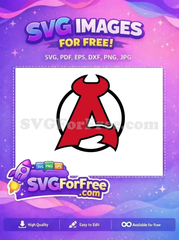 Free Red Letter A Free Devil Horns Sport Free SVG
