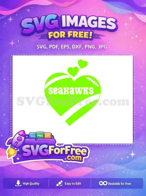 Free Seahawks Heart Logo Free Football Sport Logos Free SVG