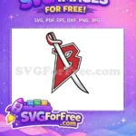 Free Red Letter B Free Sword Sport Logos Free SVG - Instant Download
