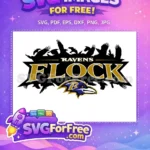 Free Baltimore Ravens Logo Free Flock Text Sport Free SVG - Instant Download