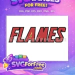 Free Flames Sport Red Free Black Outline Letters Free SVG - Instant Download