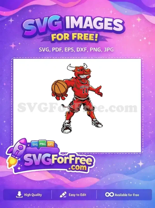 Free Red Angry Bull Free Basketball Player Chicago Free SVG
