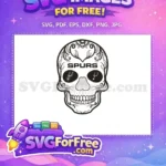 Free Floral Skull Free Spurs Logo Sport Free SVG - Instant Download
