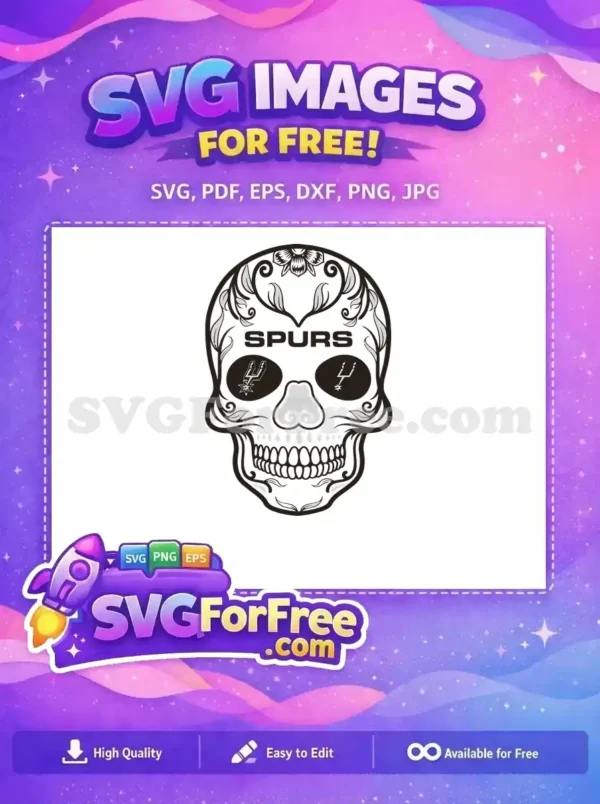 Free Floral Skull Free Spurs Logo Sport Free SVG