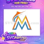 Free Orange Marlin Free Blue Details Sport Logos Free SVG - Instant Download
