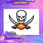 Free Skull Swords Free Orange Football Sport Free SVG - Instant Download