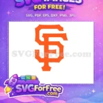 Free Orange Interlocking SF Free Sport Logos Giants Free SVG - Instant Download