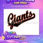 Free Orange Outline Free Black Script Giants Free SVG - Instant Download