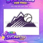 Free Purple Mountain Free Baseball Sport Logos Free SVG - Instant Download
