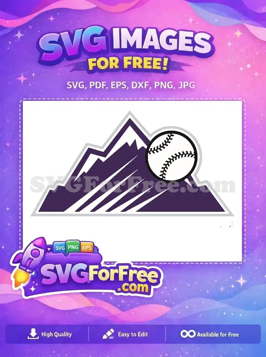 Free Purple Mountain Free Baseball Sport Logos Free SVG