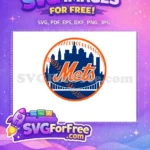 Free Orange Stitching Free Skyline Mets Logo Free SVG - Instant Download
