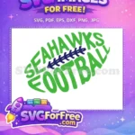 Free Green Seahawks Free Navy Stitching Football Free SVG - Instant Download
