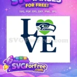 Free Seattle Seahawks Heart Free Sport Logos Love Free SVG - Instant Download