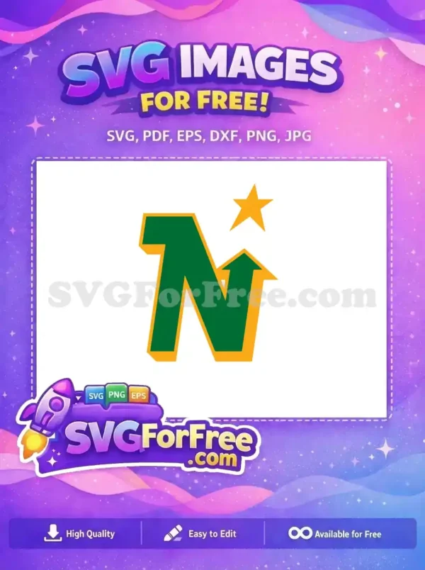 Free Green Gold North Stars Free Minnesota Logo Free SVG