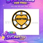 Free Boston Bruins Heart Free NHL Sport Free SVG - Instant Download